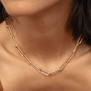 Paper Clip Necklace Chain Gold – Paper Clip Necklace