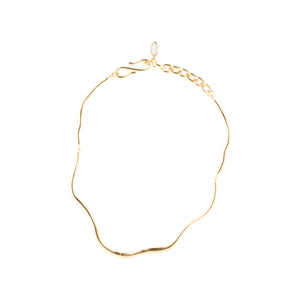 Gold Necklace on White Background