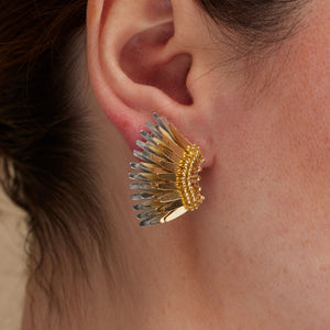 Sequin Wing Earrings on Model's Ear