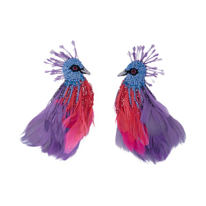 Harlow Bird Earrings Purple Multi