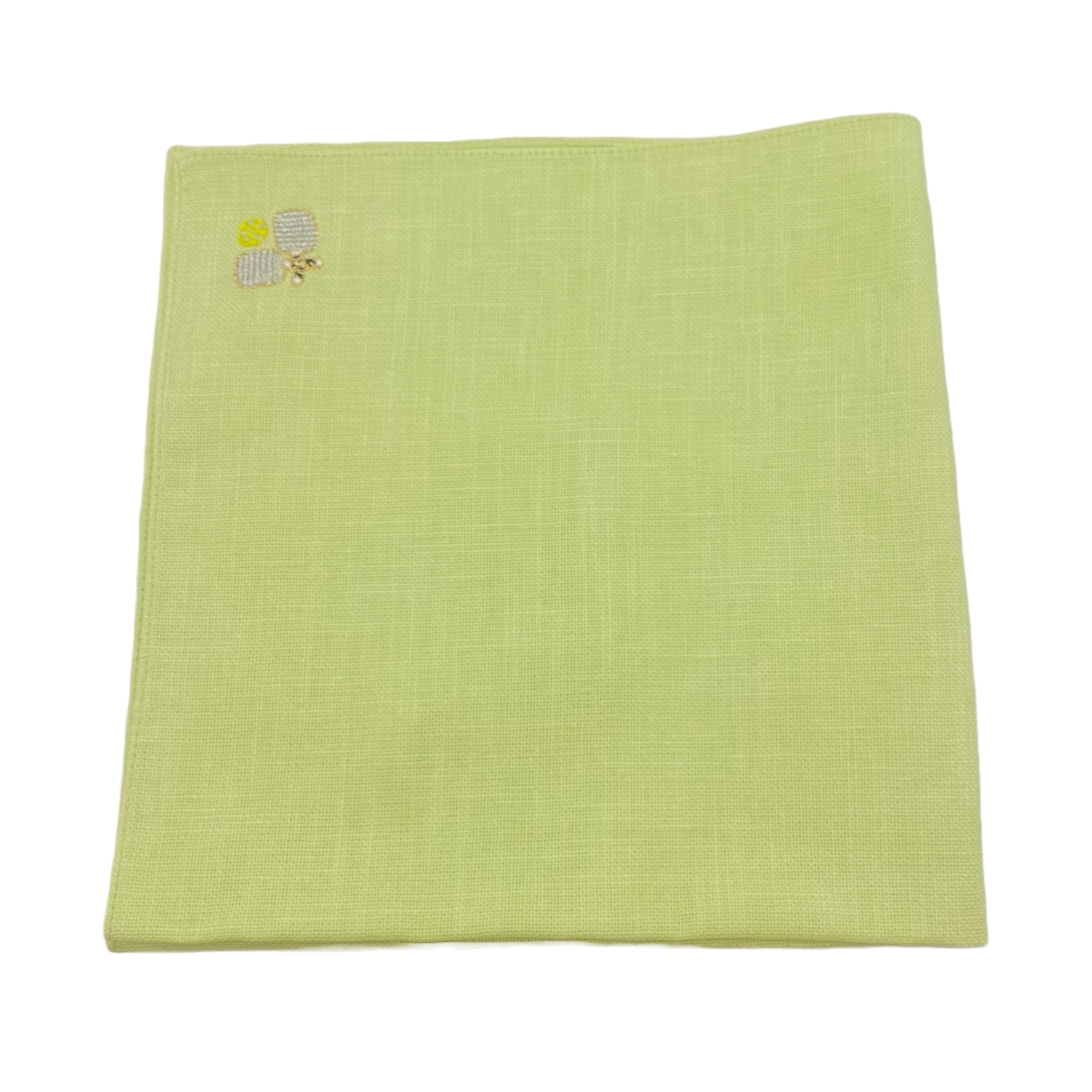 Lime Green Pocket Square on Flat White Background