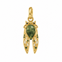 Cicada Inspired Necklace Charm, Green Gold and Black On White 