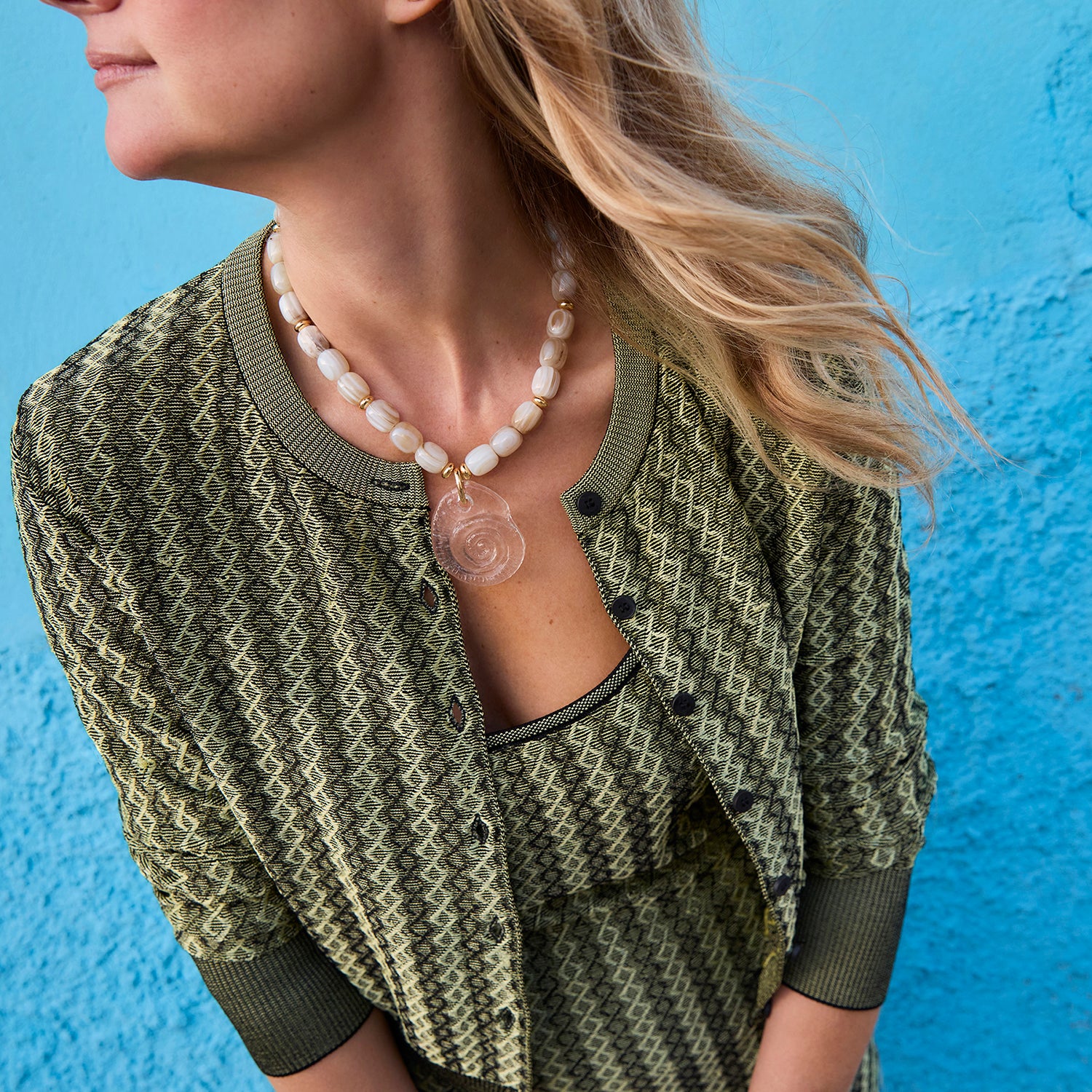 Model Wearing Claudia Necklace