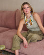 Model Wearing Birds of Paradise Scarf Necklace