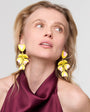 Model Wearing yellow Esposa Earrings