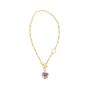 Edyth Heart Necklace Purple