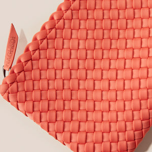 Coral Woven Insert On Cream Surface