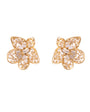 Gold and crystal floral shaped wire stud