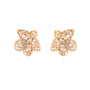Gold and crystal floral shaped wire stud