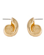 Gold shell-shaped hoop earrings