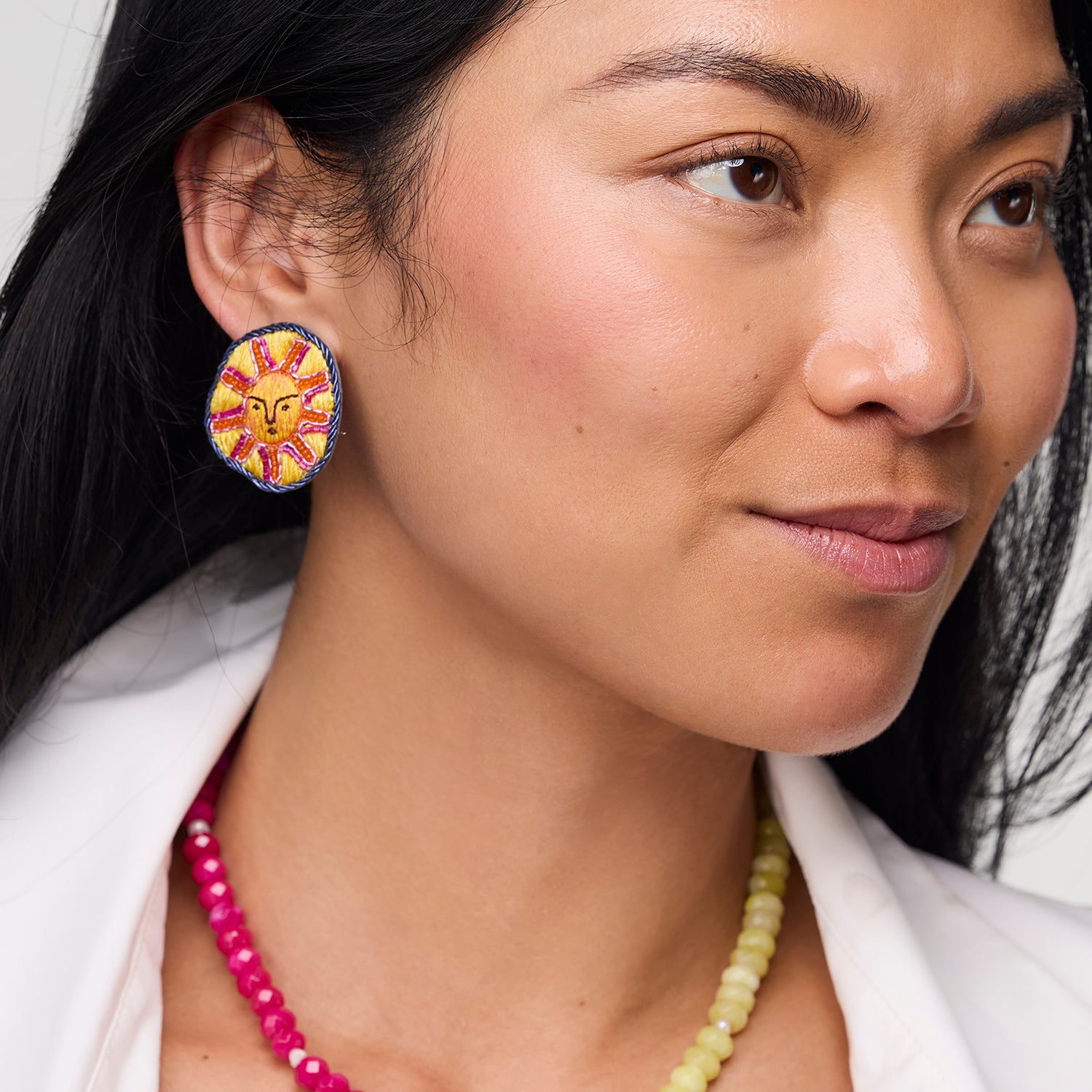 Model wearing Sonrisa Stud Earrings 