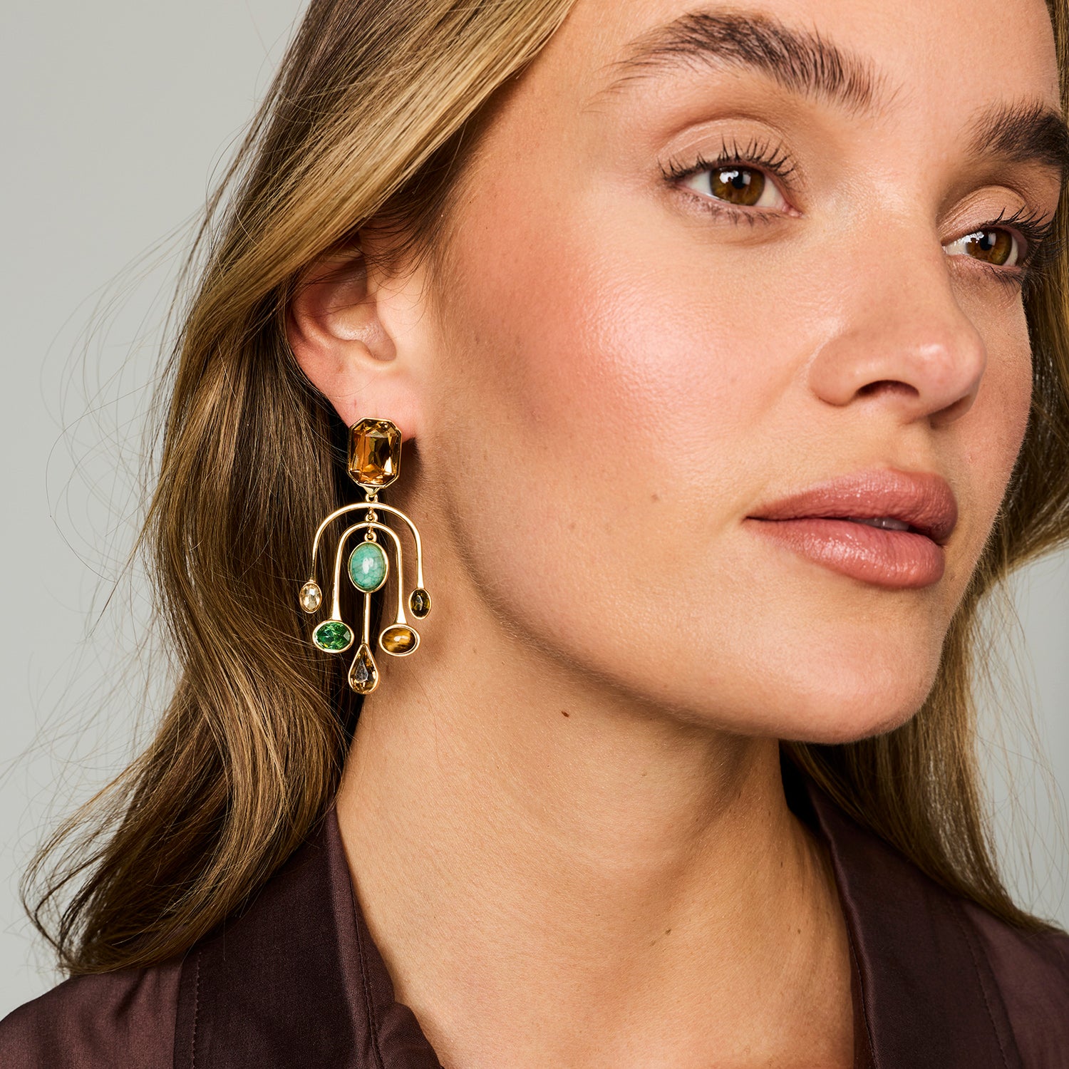 ピアス BirdtypeCatch aJapanesetype Qwinegrass Vista Earrings | Green Agate Statement Earrings | Mignonne Gavigan
