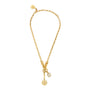 Gold Necklace with Charm Pendants 