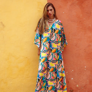 Fruit Lady Long Kaftan - Tela Mercantile