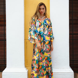 Fruit Lady Long Kaftan - Tela Mercantile