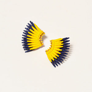 Mini Madeline Earrings Yellow Navy