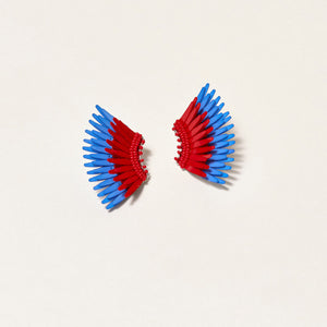 Mini Madeline Earrings Red Blue