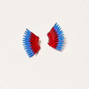 Mini Madeline Earrings Red and Blue