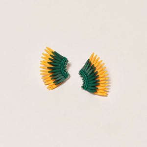Mini Madeline Earrings Green and Yellow