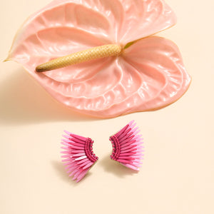 Mini Madeline Earrings Garnet Pink