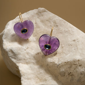Edyth Heart Earrings Lilac