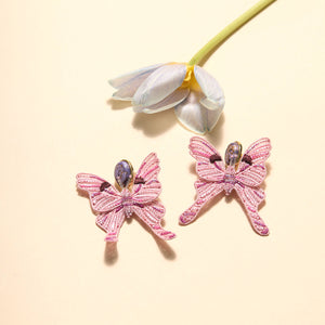 Luna Moth Earrings Lilac