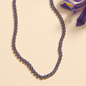Georgie Crystal Necklace Purple