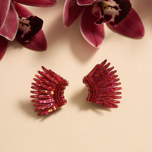 Micro Madeline Earrings Red Glitter
