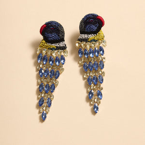 Lux Parrot Earrings Navy