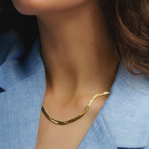 Herringbone Necklace Gold