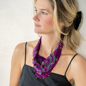 Agnes Scarf Necklace Purple