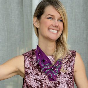Agnes Scarf Necklace Purple