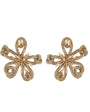 Pair of gold butterfly-shaped earrings on a white background