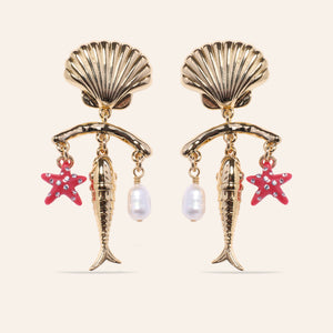 Catania Chandelier Earrings Red Multi