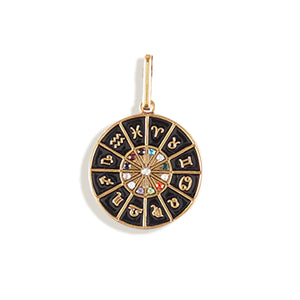 Zodiac Charm Black Gold