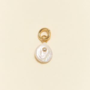 Mignonne Gavigan Pearl with Stone Charm White Gold