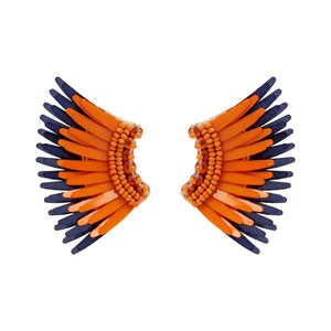Mini Madeline Earrings Orange Navy