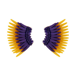 Mini Madeline Earrings Purple Yellow