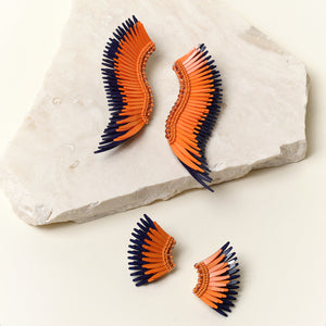 Madeline Earrings Orange Navy