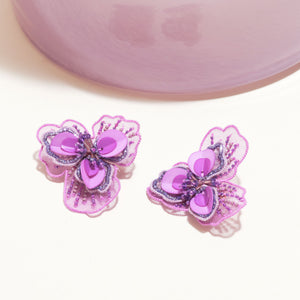 Poppy Stud Earrings Purple