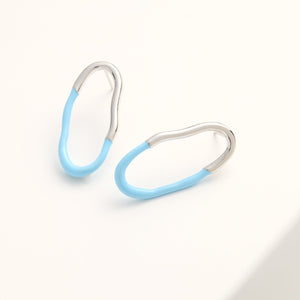 Mini Pernielle Enamel Earrings Light Blue