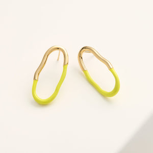 Mini Pernielle Enamel Earrings Yellow