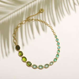 Maria Lux Chain Necklace Green