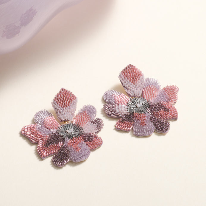Dulce Floral Earrings Lilac