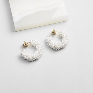 Mignonne Gavigan Taylor Mini Hoop Earrings in white gold color