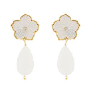 Paloma Drop Earrings White Gold