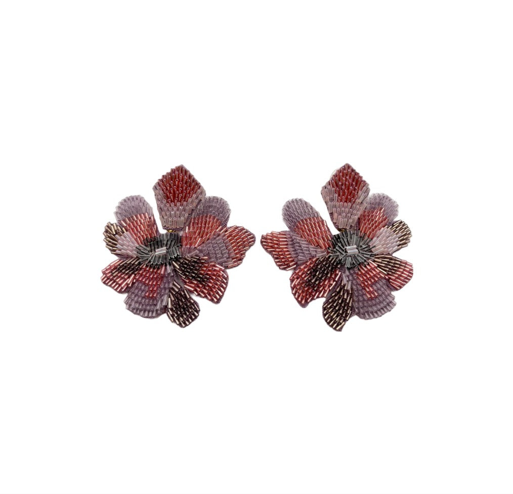 Dulce Floral Earrings Lilac