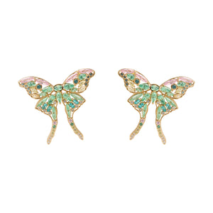 Rosie Butterfly Earrings Green Multi