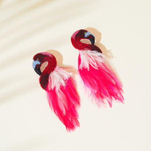Mignonne Gavigan Flamingo Earrings Hot Pink