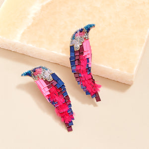 Mignonne Gavigan Bird earrings in Hot Pink